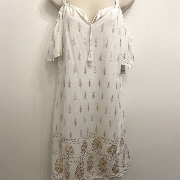 NWT Lapogge white and gold dress - Picture 1 of 5
